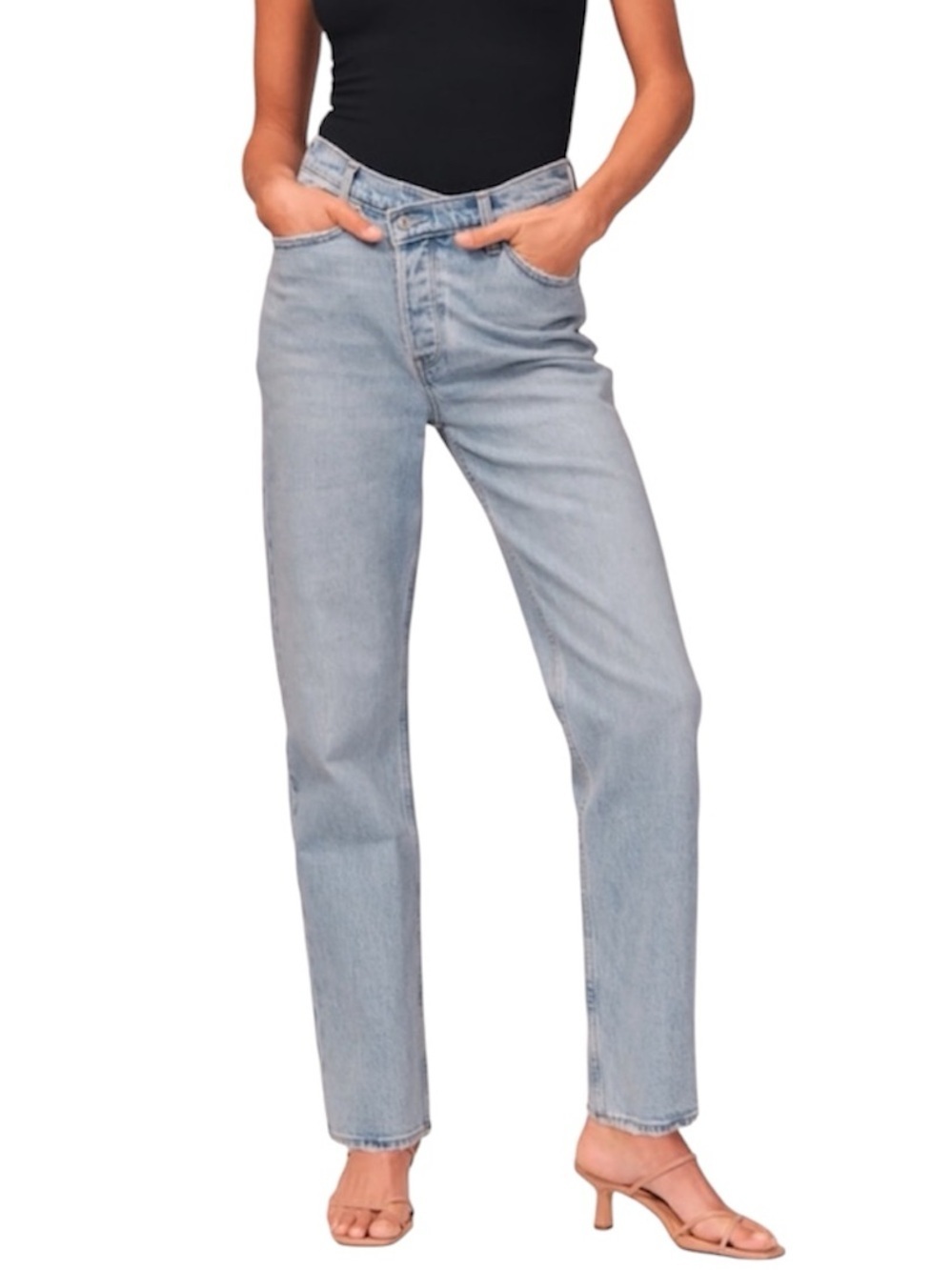 Abercrombie & Fitch The Dad High Rise Jeans Cross Front